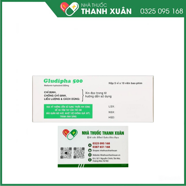 Gludipha 500 điều trị đái tháo đường tuýp 2